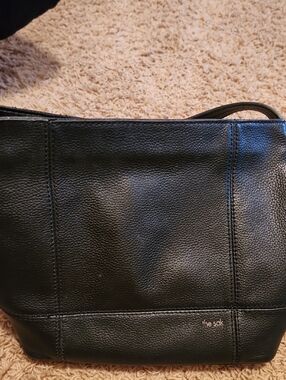 The Sak Black Pebbled Leather Shoulder Bag